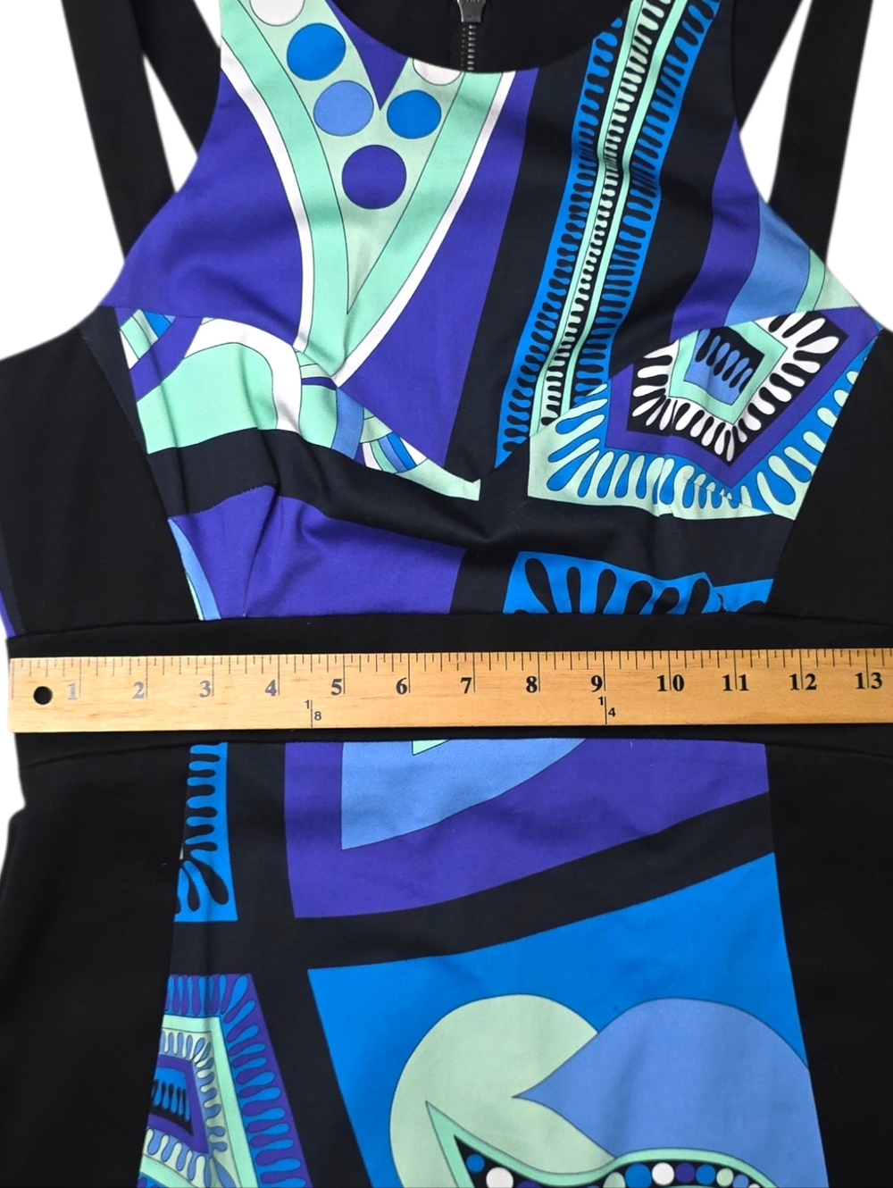Emilio Pucci Blue Hues OpArt Geometric Mini Dress Size 8 with COA - Picture 5 of 14